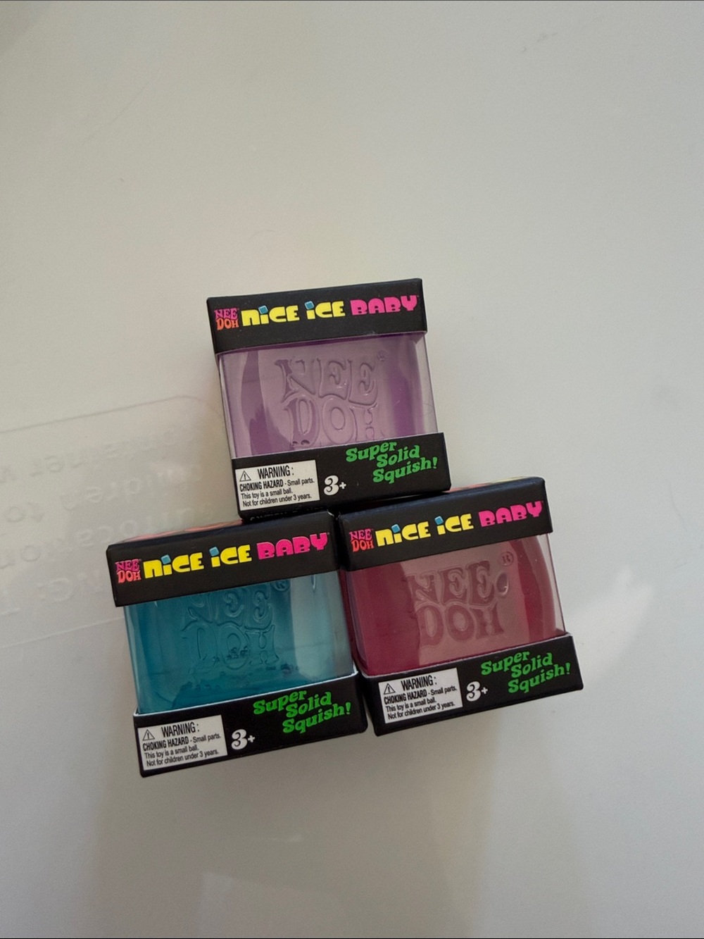 NeeDoh Nice Ice Baby Three Pack - Purple, Blue, Pink